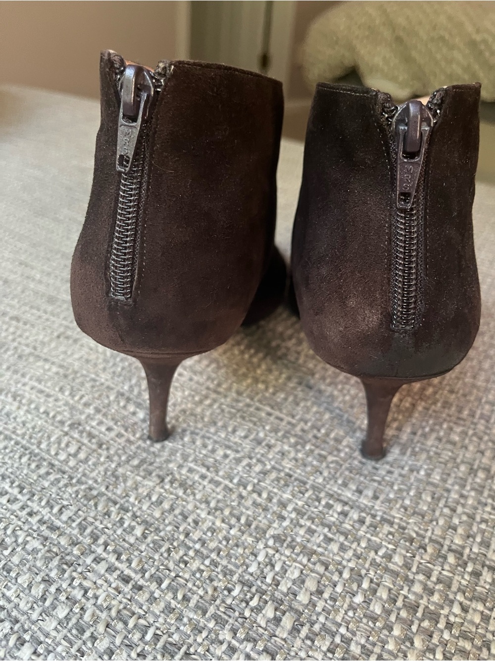 Christian Louboutin Brown Suede Pointed Ankle Booties - Picture 2 of 4